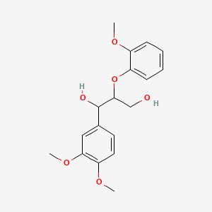 Chemical structure of 1-(3,4-Dimethoxyphenyl)-2-(2-methoxyphenoxy)propane-1,3-diol
