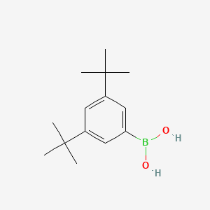 Chemical structure of (3,5-Di-tert-butylphenyl)boronic acid (contains varying amounts of Anhydride )