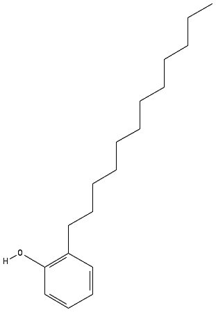 Chemical structure of 4-Dodecylphenol, mixture of isomers
