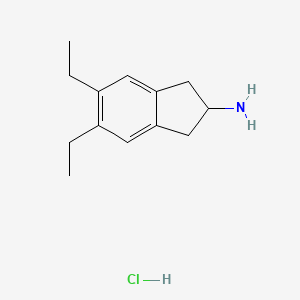 Chemical structure of 5,6-Diethyl-2,3-dihydro-1H-inden-2-amine hydrochloride
