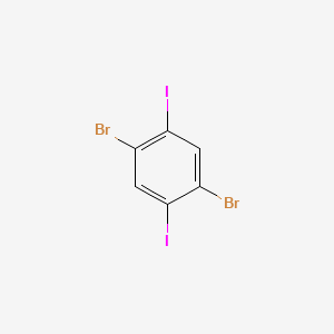 Chemical structure of 1,4-dibromo-2,5-diiodobenzene