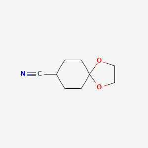 Chemical structure of 1,4-Dioxaspiro[4.5]decane-8-carbonitrile