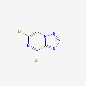 Chemical structure of 6,8-Dibromo[1,2,4]triazolo[1,5-a]pyrazine