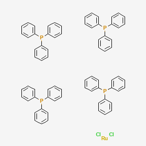 Chemical structure of Dichlorotetrakis(triphenylphosphine)ruthenium(II)