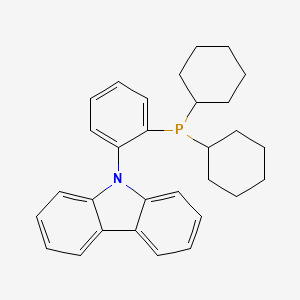 Chemical structure of 9-[2-(Dicyclohexylphosphino)phenyl]-9H-carbazole