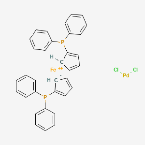 Chemical structure of [1,1′-Bis(diphenylphosphino)ferrocene]dichloropalladium