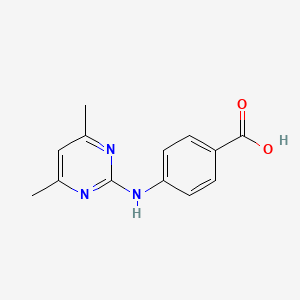 Chemical structure of 4-[(4,6-Dimethylpyrimidin-2-yl)amino]benzoic acid