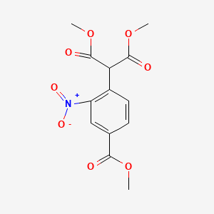 Chemical structure of dimethyl 2-(4-methoxycarbonyl-2-nitrophenyl)propanedioate