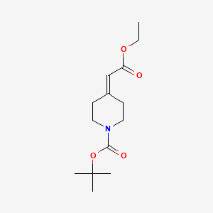 Chemical structure of tert-Butyl 4-(2-Ethoxy-2-oxoethylidene)piperidine-1-carboxylate