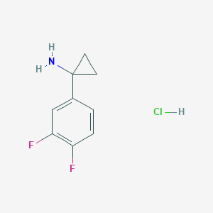 Chemical structure of 1-(3,4-Difluorophenyl)cyclopropylamine hydrochloride