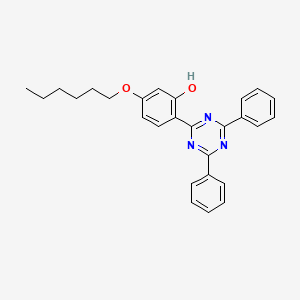 Chemical structure of 2-(4,6-Diphenyl-1,3,5-triazin-2-yl)-5-[(hexyl)oxy]-phenol