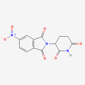 Chemical structure of 2-(2,6-dioxopiperidin-3-yl)-5-nitroisoindoline-1,3-dione