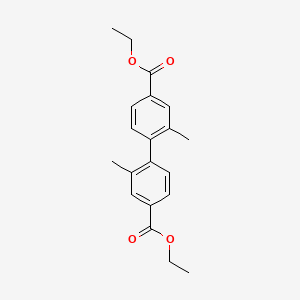 Chemical structure of Diethyl 2,2'-dimethylbiphenyl-4,4'-dicarboxylate