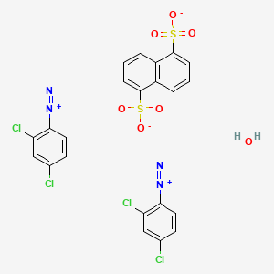 Chemical structure of 2,4-Dichlorobenzenediazonium 1,5-naphthalenedisulfonate
