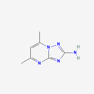 Chemical structure of 5,7-dimethyl[1,2,4]triazolo[1,5-a]pyrimidin-2-amine