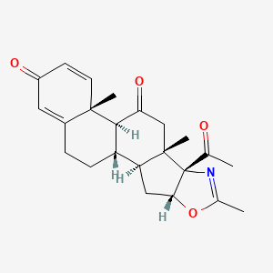 Chemical structure of 21-Deacetoxy 11-Oxodeflazacort