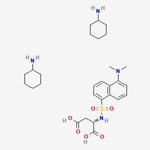 Chemical structure of Dansyl-L-aspartic acid bis(cyclohexylammonium) salt