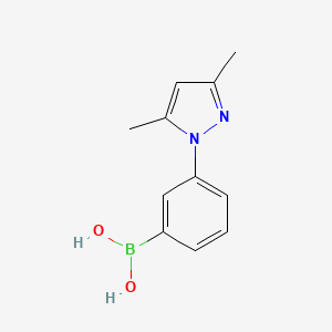 Chemical structure of [3-(3,5-Dimethyl-1H-pyrazol-1-yl)phenyl]boronic acid