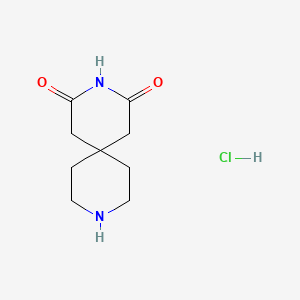 Chemical structure of 3,9-diazaspiro[5.5]undecane-2,4-dione hydrochloride