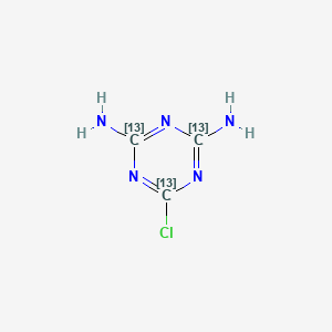 Chemical structure of Desethyl-desisopropyl Atrazine-13C3