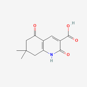 Chemical structure of 7,7-dimethyl-2,5-dioxo-1,2,5,6,7,8-hexahydroquinoline-3-carboxylic acid