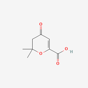 Chemical structure of 3,4-Dihydro-2,2-dimethyl-4-oxo-2H-pyran-6-carboxylic acid