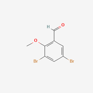 Chemical structure of 3,5-Dibromo-2-methoxybenzaldehyde