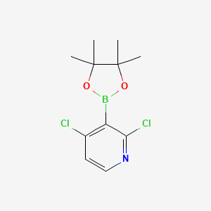 Chemical structure of 2,4-Dichloropyridine-3-boronic acid pinacol ester
