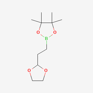 Chemical structure of 2-(1,3-Dioxolan-2-yl)ethylboronic acid pinacol ester