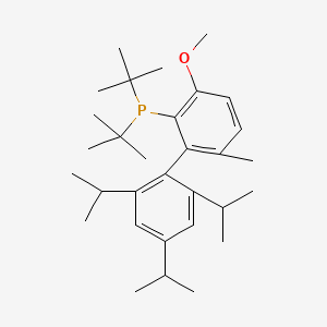 Chemical structure of 2-(Di-t-butylphosphino)-3-methoxy-6-methyl-2',4',6'-tri-i-propyl-1,1'-biphenyl