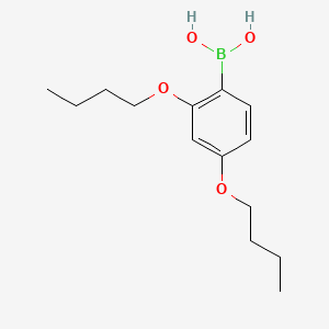 Chemical structure of 2,4-Dibutoxyphenylboronic Acid (contains varying amounts of Anhydride)