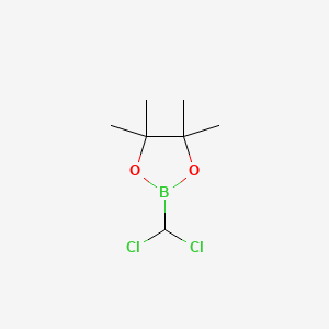 Chemical structure of 2-(Dichloromethyl)-4,4,5,5-tetramethyl-1,3,2-dioxaborolane