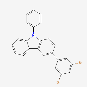 Chemical structure of 3-(3,5-Dibromophenyl)-9-phenyl-9H-carbazole