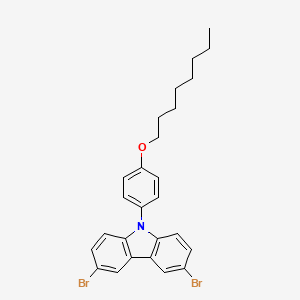 Chemical structure of 3,6-Dibromo-9-(4-n-octyloxyphenyl)-9H-carbazole