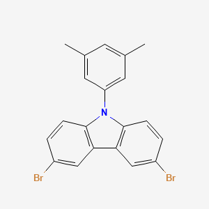 Chemical structure of 3,6-Dibromo-9-(3,5-dimethylphenyl)-9H-carbazole