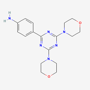 Chemical structure of 4-(4,6-Dimorpholino-1,3,5-triazin-2-yl)aniline