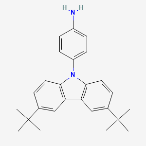 Chemical structure of 4-(3,6-Di-tert-butyl-9H-carbazol-9-yl)aniline