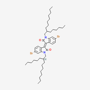 Chemical structure of 6,6'-Dibromo-1,1'-bis(2-hexyldecyl)isoindigo
