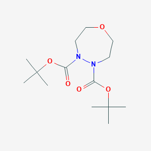 Chemical structure of Di-tert-butyl 1,4,5-oxadiazepane-4,5-dicarboxylate