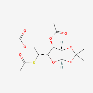 Chemical structure of 3,6-Di-O-acetyl-5-S-acetyl-5-deoxy-1,2-O-isopropylidene-α-D-glucofuranose