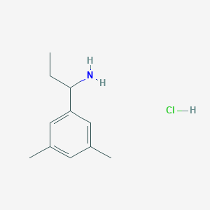 Chemical structure of 1-(3,5-Dimethylphenyl)propan-1-amine hydrochloride