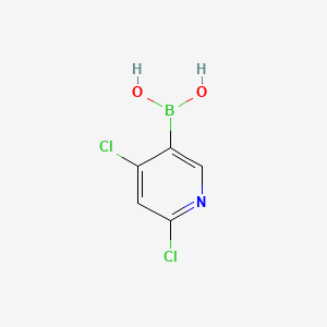Chemical structure of (4,6-Dichloropyridine-3yl)boronic acid(contains varying amounts of Anhydride)