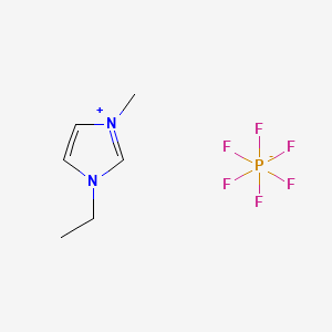 Chemical structure of 1-Ethyl-3-methylimidazolium hexafluorophosphate