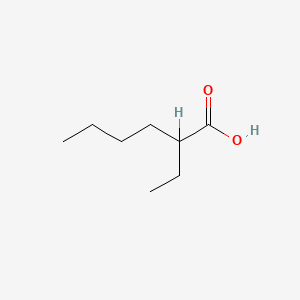 Chemical structure of 2-Ethylhexanoic acid