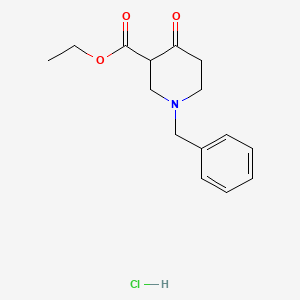 Chemical structure of Ethyl 1-benzyl-4-oxo-3-piperidinecarboxylate hydrochloride