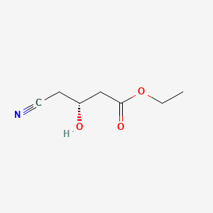 Chemical structure of Ethyl (3R)-4-cyano-3-hydroxybutanoate