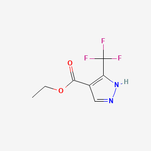 Chemical structure of Ethyl 3-(Trifluoromethyl)pyrazole-4-carboxylate