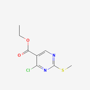 Chemical structure of Ethyl 4-Chloro-2-(methylthio)pyrimidine-5-carboxylate