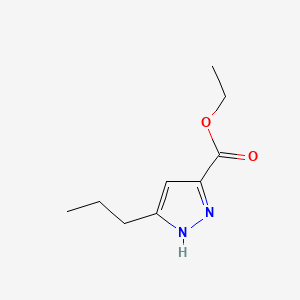 Chemical structure of ethyl 3-propyl-1H-pyrazole-5-carboxylate