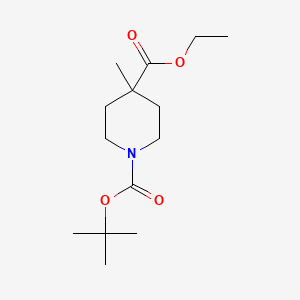 Chemical structure of Ethyl N-Boc-4-methylpiperidine-4-carboxylate